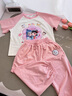 皮爾卡丹（pierre cardin）童裝哪吒女童短袖套裝夏季2025新款哪咤兒童服裝寶寶短袖娜扎衣服 粉色 120 尺碼5~6歲【110-120cm】 曬單實(shí)拍圖