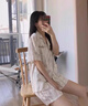 CEENIU情侶睡衣夏季2025年新款冰絲短袖高級(jí)感可外穿寬松男女家居服套裝 情侶睡衣【水墨-女】 L 曬單實(shí)拍圖
