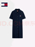 TOMMY JEANS【微彈顯瘦】25夏季女珠地棉氣質運動網球裙POLO連衣裙20302 藏青色C1G S 曬單實拍圖