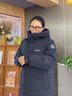 波司登（BOSIDENG）于適同款25新款羽絨服男女同款情侶長(cháng)款寬松舒適連帽面包服外套 黑青色|5978 XL 175/96A 體重約140-155斤 曬單實(shí)拍圖
