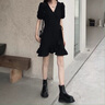 UR【鐘楚曦同款】2025夏季新款女裝波嬉風蕾絲條連衣裙UYL750037 藍色條紋 M 曬單實拍圖