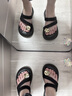 蠻丂夾腳拖鞋女外穿時(shí)尚百搭休閑厚底增高防滑沙灘涼鞋女黑色配裙子 厚底沙灘夾趾拖鞋黑色36碼 曬單實(shí)拍圖