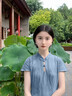 新中式國風(fēng)棉麻扎染鏤空改良旗袍女清冷收身顯瘦連衣裙J1322 灰藍(lán)色 2XL （125-135斤） 曬單實(shí)拍圖