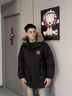 Teenie Weenie Men小熊男裝輕戶外風(fēng)三防可拆卸貉子毛輕盈派克羽絨服 黑色 L 曬單實(shí)拍圖