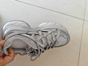 百思圖2025夏季新款網(wǎng)面鏤空透氣老爹鞋厚底增高女休閑鞋D5810BM5 銀灰色 透氣款 39 曬單實(shí)拍圖