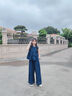 G.DUCKKIDS女童夏裝2025新款洋氣女大童牛仔荷葉花邊背心闊腿褲休閑時(shí)髦套裝 圖片色 160 cm 曬單實(shí)拍圖