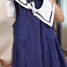 笛莎（DEESHA）童裝兒童女童裙子025夏季新款中大童時(shí)尚學(xué)院風(fēng)海軍領(lǐng)針織連衣裙 淺藏青 150 曬單實(shí)拍圖