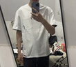 MR.25假兩件短袖T恤男純棉刺繡撞色衣服美式休閑口袋圓領(lǐng)寬松半袖上衣 白色 XL 【推薦140~160斤】 曬單實(shí)拍圖