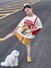 G.DUCKKIDS童裝女童套裝夏季新款兒童服裝女大童夏裝洋氣女孩衣服短袖兩件套 灰色格子gcasqik 140 身高130-140cm年齡9-10歲 曬單實(shí)拍圖