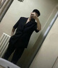 莫代爾夏季輕熟風(fēng)黑色短袖西服男士高級(jí)感痞帥寬松休閑薄款五分袖小西裝 黑色 XL 110-130 曬單實(shí)拍圖