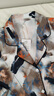 婷美睡衣女冰絲性感長(cháng)褲長(cháng)褲開(kāi)衫印花涂鴉家居服套裝 花色  M  曬單實(shí)拍圖