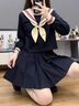 貞喜氣原創(chuàng  )jk制服套裝水手服日系學(xué)院風(fēng)百褶短裙套裝學(xué)生班服炮姐穿搭 米紺三本【領(lǐng)結+長(cháng)袖+短裙】 L 曬單實(shí)拍圖