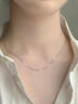 PT950鉑金項鏈女18k項鏈女鉑金鎖骨鏈白金細款單鏈鎖骨鏈百搭素鏈 盒子鏈輕奢款 長(cháng)度45cm 曬單實(shí)拍圖
