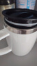 史努比（SNOOPY）保溫杯 帶手柄不銹鋼辦公保溫杯水杯可愛杯子情侶杯 DP-5002 420ML 白色 曬單實(shí)拍圖