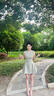 LIZONGXI綠色連衣裙女夏季法式氣質(zhì)小個(gè)子高級感裙子收腰顯瘦無(wú)袖背心短裙 綠色 S 【80-100斤】 曬單實(shí)拍圖