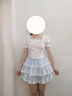 森女部落原創(chuàng  )甜系蓬蓬裙小個(gè)子搭配蛋糕裙蕾絲花邊藍色短裙半身裙 半身裙（單件） S 曬單實(shí)拍圖
