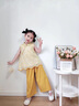 G.DUCKKIDS小黃鴨女童國風(fēng)套裝夏季2025新款女寶寶新中式夏裝兒童漢服兩件套 橙黃色 100 (建議90-98cm 2-3周歲） 曬單實(shí)拍圖