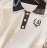 迪士尼（Disney）女童2024夏季刺繡新款POLO領(lǐng)撞色短袖花邊上衣中大童純棉學(xué)院T恤 白色(純棉面料) 170 曬單實(shí)拍圖