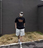 唐號日系潮牌短袖t恤男款夏季套裝男士寬松體恤男裝一套搭配工裝短褲 T444白加D42黑褲 XL 曬單實拍圖