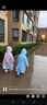 迪士尼兒童雨衣小學(xué)生女童帶書(shū)包位小孩寶寶卡通反光雨披23082冰雪粉XXL 曬單實(shí)拍圖