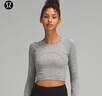 lululemon丨Swiftly Tech 女士運(yùn)動(dòng)短款長(zhǎng)袖 T 恤 2.0 LW3GH4S 石板灰/白 S /6 曬單實(shí)拍圖