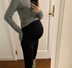 婧麒（JOYNCLEON）橄欖油孕婦鯊魚(yú)褲春夏外穿2025新款不勒肚子打底褲瑜伽褲薄款 黑色【7A抗菌 孕期更安心】 XL 曬單實(shí)拍圖
