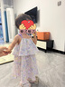 戴維貝拉（DAVE＆BELLA）兒童吊帶裙2025夏裝新款裙子女童亞麻透氣碎花裙甜美女寶寶連衣裙 小碎花印花【現(xiàn)貨】 90 cm（建議身高80-90cm） 曬單實拍圖