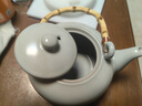 輕松舍汝窯胖東來茶壺泡茶家用陶瓷功夫茶具單壺茶水分離專用大提梁壺 曬單實拍圖
