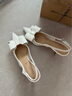 CHARLES&KEITH25秋新品氣質(zhì)尖頭蝴蝶結(jié)高跟涼鞋婚鞋七夕禮物SL1-60280488 粉白色Chalk 37 （235） 曬單實拍圖