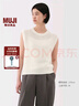 無(wú)印良品（MUJI） 女式 強(qiáng)捻網(wǎng)眼法國(guó)袖毛衣 女款背心25年夏季針織衫女裝 BA1QFA5S 米白色 L (165/88A) 曬單實(shí)拍圖