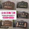 鋁合金家用門(mén)牌定制小區套房別墅標識牌個(gè)性輕奢入戶(hù)門(mén)室外號碼牌 黑底古銅色（亞克力材質(zhì)） 40x30cm 曬單實(shí)拍圖