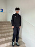 安德瑪（Under Armour）長(zhǎng)袖T恤男士彈力打底衫半拉鏈立領(lǐng)速干健身服跑步運(yùn)動(dòng)上衣 黑色/指洞款/24600603-001 XL 曬單實(shí)拍圖