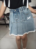 元萍穎女童牛仔半身裙春夏秋新款中大童洋氣蛋糕裙兒童短裙花邊 主圖款 130 曬單實(shí)拍圖