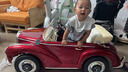 哈雷貝拉（harleybella）奔馳嬰兒童電動車四輪可坐人小孩復(fù)古老爺車遙控?fù)u擺寶寶玩具汽車 烤漆紅【避震軟輪+皮座椅+音樂藍(lán)牙+搖擺+全功能】 曬單實拍圖