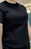 ELLE【100%綿羊毛】灰色假兩件圓領(lǐng)毛針織衫女2024夏新款薄款毛衣 黑色 M 曬單實(shí)拍圖
