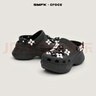 SMFKX CROCS 聯(lián)名款 白鹿同款時尚休閑百搭厚底增高透氣洞洞鞋拖 黑鉆石 37-38 曬單實拍圖