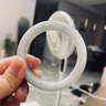 以心參玉  翡翠玉手鐲女款飄花翡翠手鐲 內(nèi)徑約55-56mm 曬單實拍圖