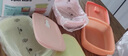 特百惠（Tupperware）長(cháng)方微波加熱上班族學(xué)生帶飯大容量密封便攜便當塑料保鮮飯盒 三件套（粉藍黃）1L 曬單實(shí)拍圖
