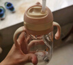 樂(lè)扣樂(lè)扣（LOCK&LOCK）兒童吸管水杯帶手柄背帶嬰兒學(xué)飲寶寶幼兒園水壺小兔子350ML橙色 曬單實(shí)拍圖