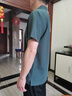 羅蒙（ROMON）冰絲中年男士短袖polo衫夏季T恤2025新款寬松體恤上衣 杏子灰 XL 52 180建議140-155斤 曬單實拍圖