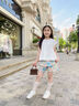 優(yōu)優(yōu)1點（Yoyo one）女童短褲夏季外穿全棉碎花女孩裙褲夏天2025新款兒童夏裝褲子五分 2228紫色 120 120cm 曬單實拍圖