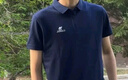 駱駝絲光珠地POLO衫男士透氣寬松通勤翻領(lǐng)休閑短袖夏季 藏藍(lán) 114/114A5 XL 曬單實拍圖