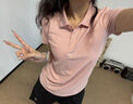 特步運動套裝女夏季新款POLO衫大碼寬松短袖短褲簡約時尚休閑兩件套 白色【速干拉鏈口袋褲子】 L 曬單實拍圖