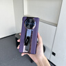 鯨咖適用華為matex6手機殼新款全包X6防偷窺真皮帶支架折疊鉸鏈x5典藏版磁吸皮套mateX5中軸保護殼外殼 高清款【雅典黑】玻璃前蓋-牛皮后殼 華為 Mate X6 曬單實拍圖
