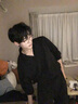 迪伽達(dá)長(zhǎng)袖襯衫男士春秋夏季新款潮流寬松休閑方領(lǐng)襯衣西裝慵懶風(fēng)上衣服 CSP-C976黑色 L 曬單實(shí)拍圖