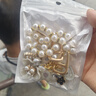 里普翎（LIPULING）洞洞鞋配飾骨白泡芙花女diy鞋扣花朵裝飾鞋花可拆卸鏈條適配crocs 鏈條珍珠花 1套 曬單實拍圖