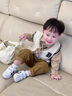 G.DUCKKIDS男童春裝套裝2024新款英倫學(xué)院風(fēng)寶寶衣服春秋季嬰兒童小孩三件套 領(lǐng)帶B字毛衣款棕色 100cm 曬單實(shí)拍圖