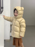 高梵兒童羽絨服黑金5.0鵝絨服男女童寶寶輕薄短款面包服保暖羽絨外套 YT芝士米 110 【充絨量87g】 曬單實(shí)拍圖