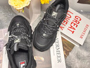 斐樂(lè)（FILA）貓爪5代官方女復(fù)古運(yùn)動(dòng)鞋楊冪同款新款休閑鞋老爹鞋 黑-BK 39 曬單實(shí)拍圖