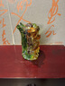 琉璃招財(cái)魚工藝品擺件荷葉插花花瓶客廳裝飾品喬遷之喜搬家實(shí)用禮 藍(lán)綠琥色小號（100%琉璃材質(zhì)） 曬單實(shí)拍圖